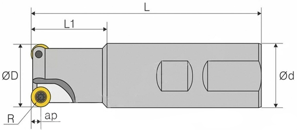 Фото 2: TRS C25-5R25-150-2T корпусная фреза QTOOL под RDMW10T3MO