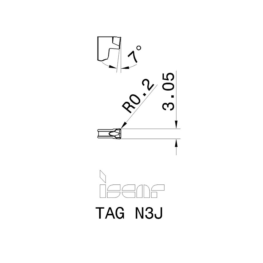 Фото 2: TAG N3J IC808 отрезная, канавочная пластина