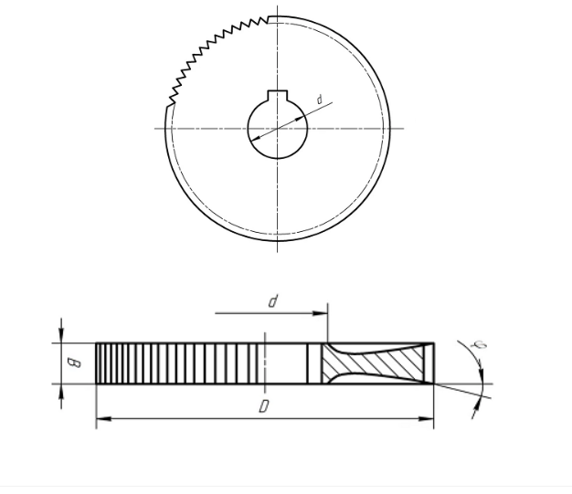 Фото 2: 40х2,5х10 фреза отрезная тип 1 мелкий зуб Р6М5 Sekira