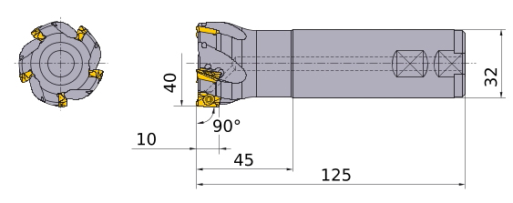 Фото 2: APX3000R403WA32SA фреза со сменными пластинами