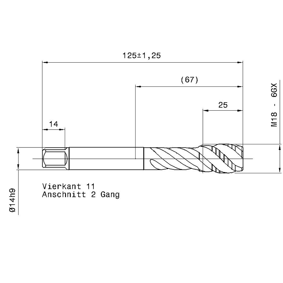 4625 18.000 m18 схема метчика машинного m с размерами