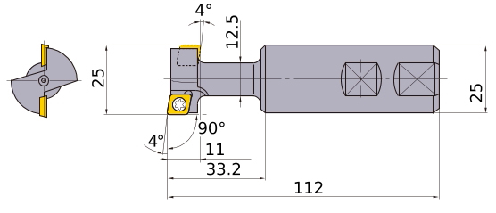 Фото 2: TSMPR252S25 фреза со сменными пластинами