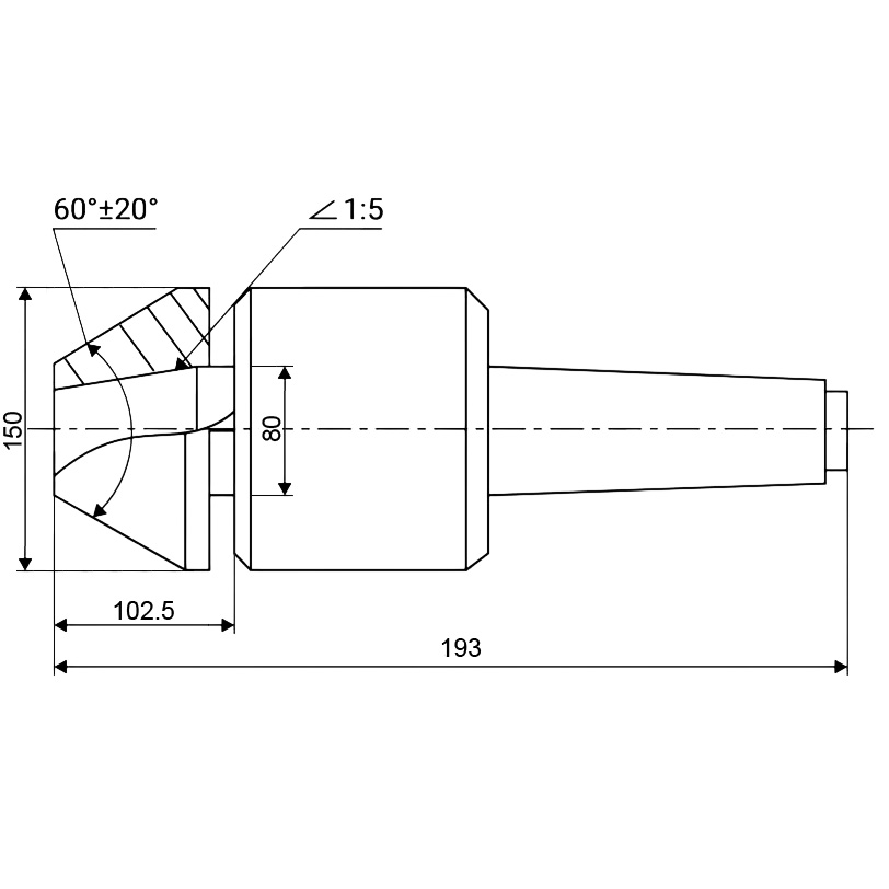 Фото 2: DS4x150B ГОСТ 8742-75 гриб. вращающийся центр (z) Qtool