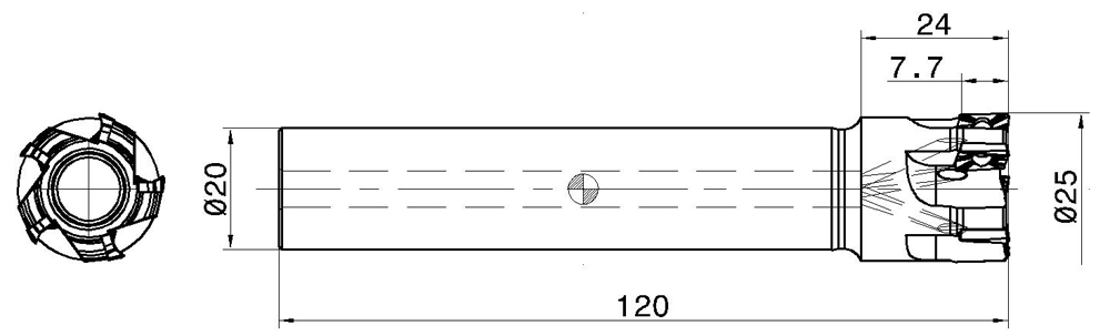 Фото 2: HP E90AN-D25-5-C20-07-C фреза со сменными пластинами