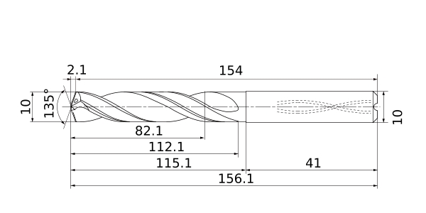 Фото 4: MPS1-1000-L8C DP1021 сверло твердосплавное под СОЖ 