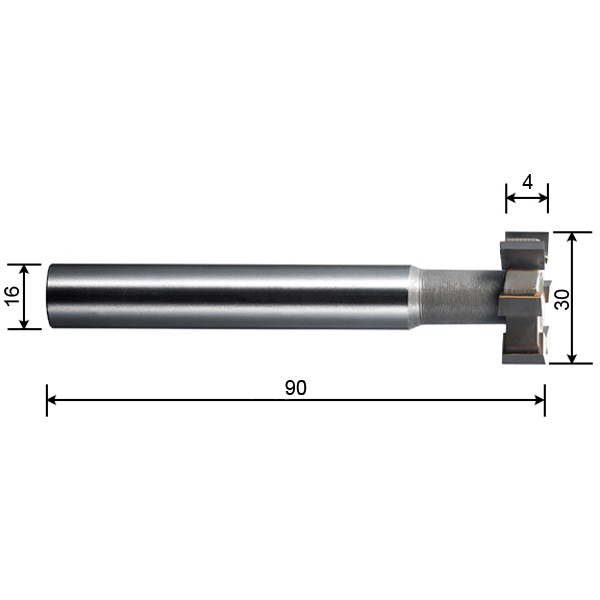 Фото 2: 30х4 ц/х z=6 ВК30 (YG8) фреза Т-образная для пазов сегментных шпонок Deskar