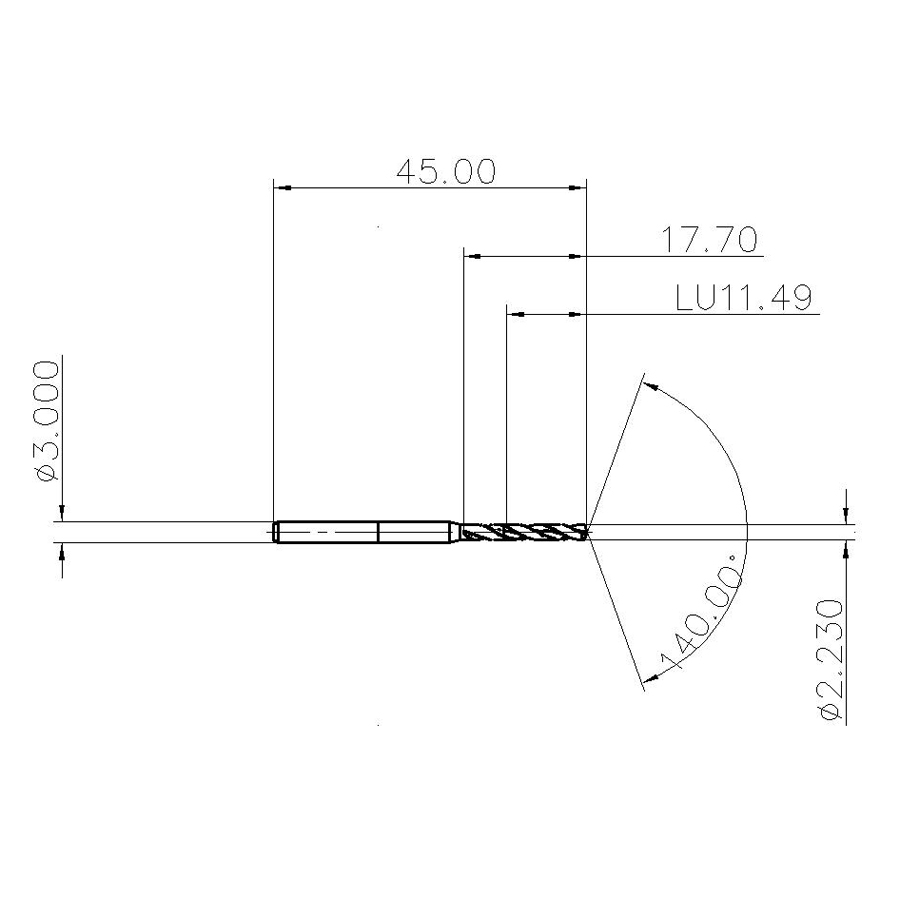 DSM0223G05 YH180 сверло твердосплавное - фотография 2 dsm0223g05 yh180 схема твердосплавного сверла с размерами
