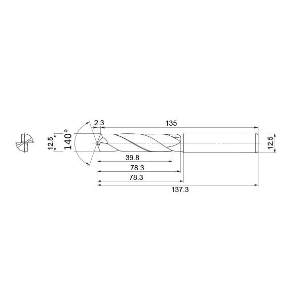 Фото 2: MZE1250MA VP15TF сверло твердосплавное