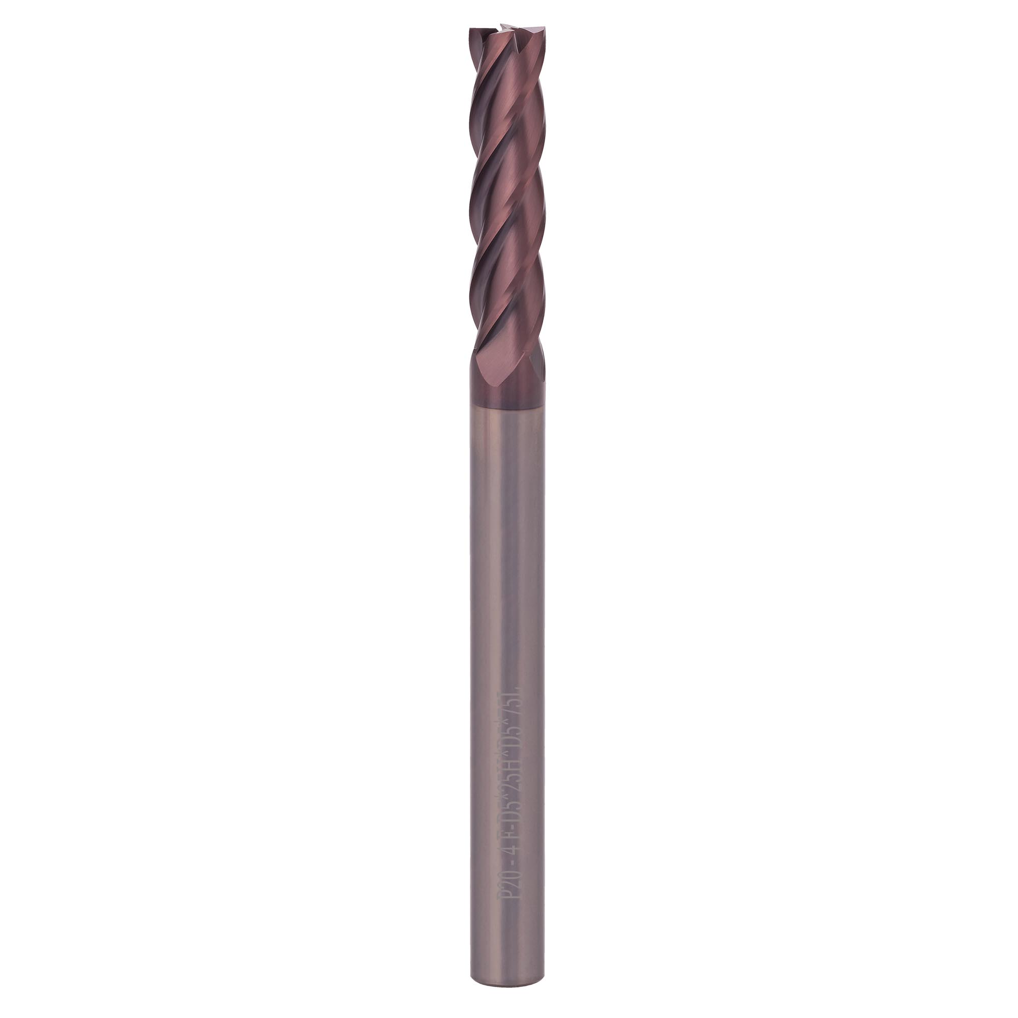 5х5х25х75 ц/х 4F TiAlN фреза концевая Qtool - фотография 1 Фото 1: 5х5х25х75 ц/х 4F TiAlN фреза концевая Qtool