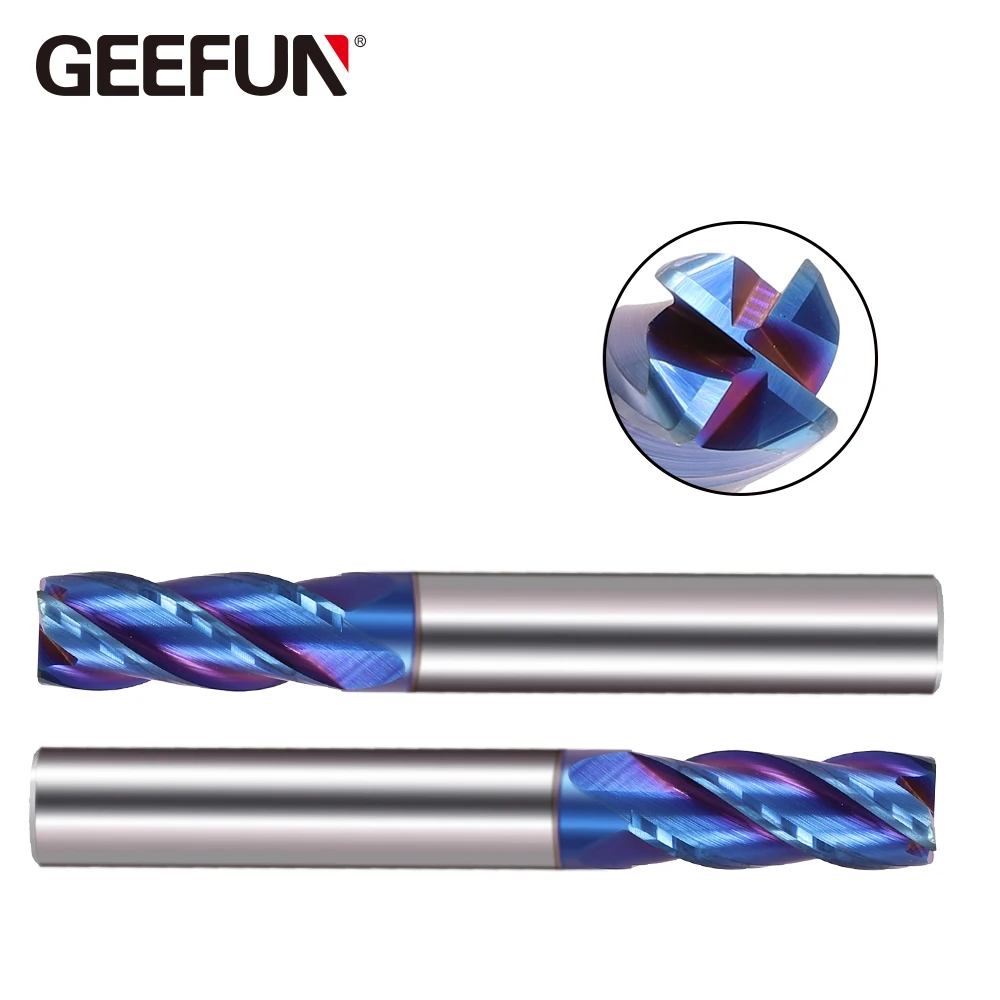 Фото 4: d3.0 R0.5 3х12х75 ц/х z=4 TiSiN GEK-4R053375 фреза радиусная Geefun