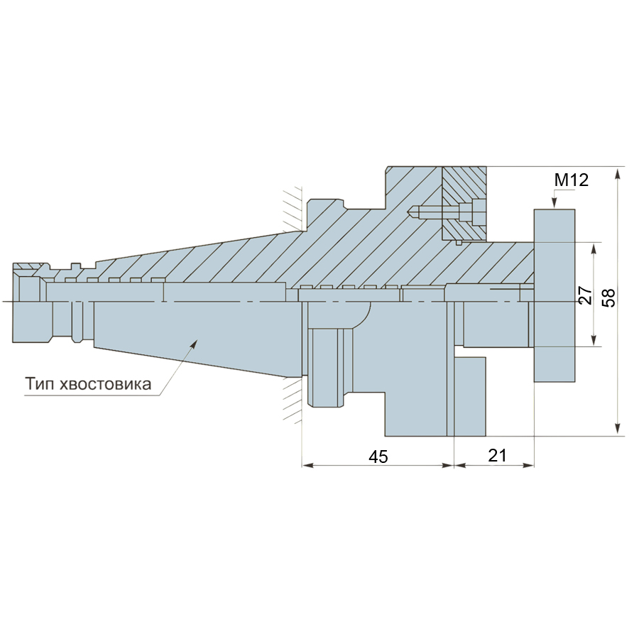 Фото 2: NT40-FMB27-045 оправка для насадных фрез Zegyo