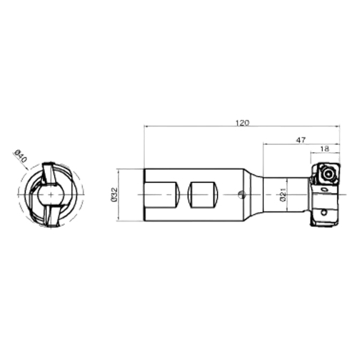 Фото 2: ETS D40-18-W32-XN13 фреза со сменными пластинами