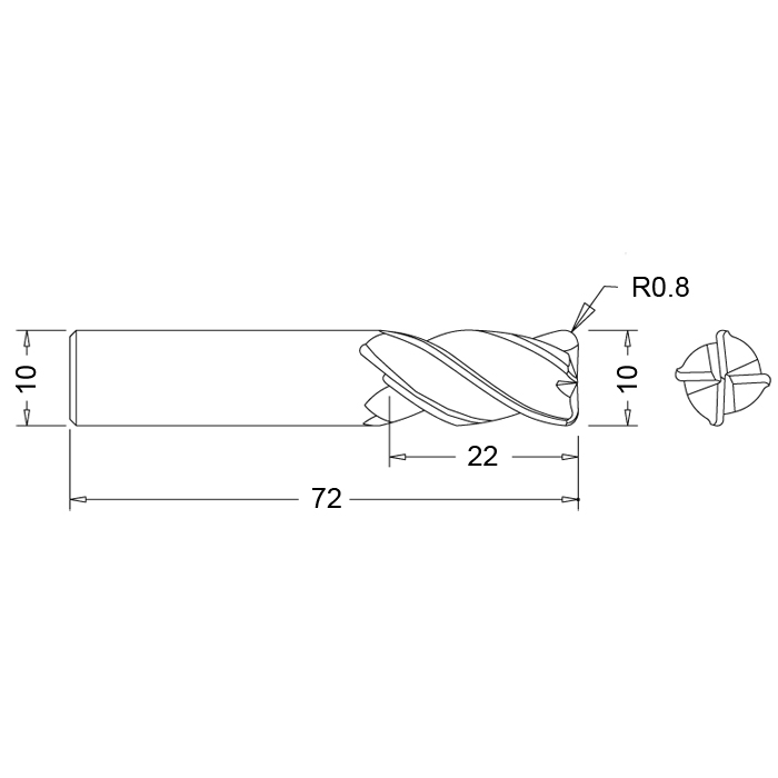 Фото 2: 277 1000-0.80RB фреза радиусная