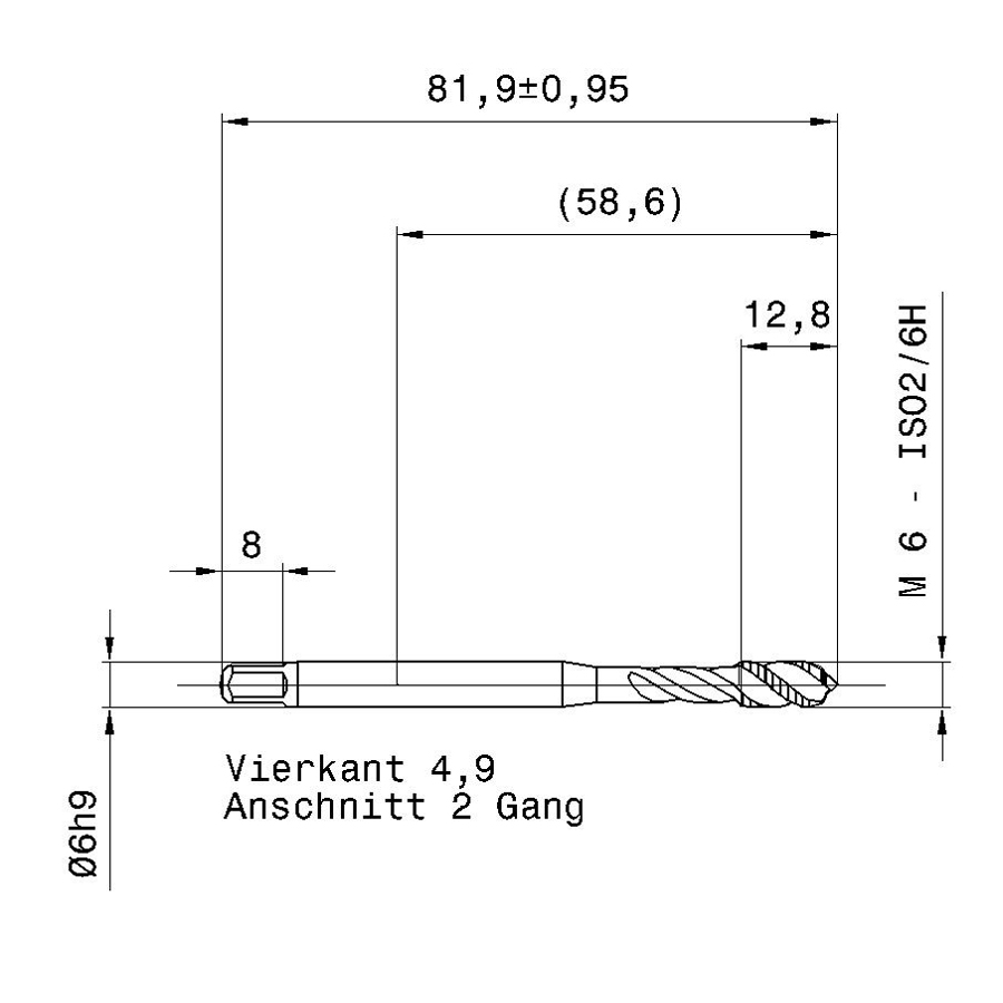 5554 6.000 m6 схема метчика машинного m с размерами