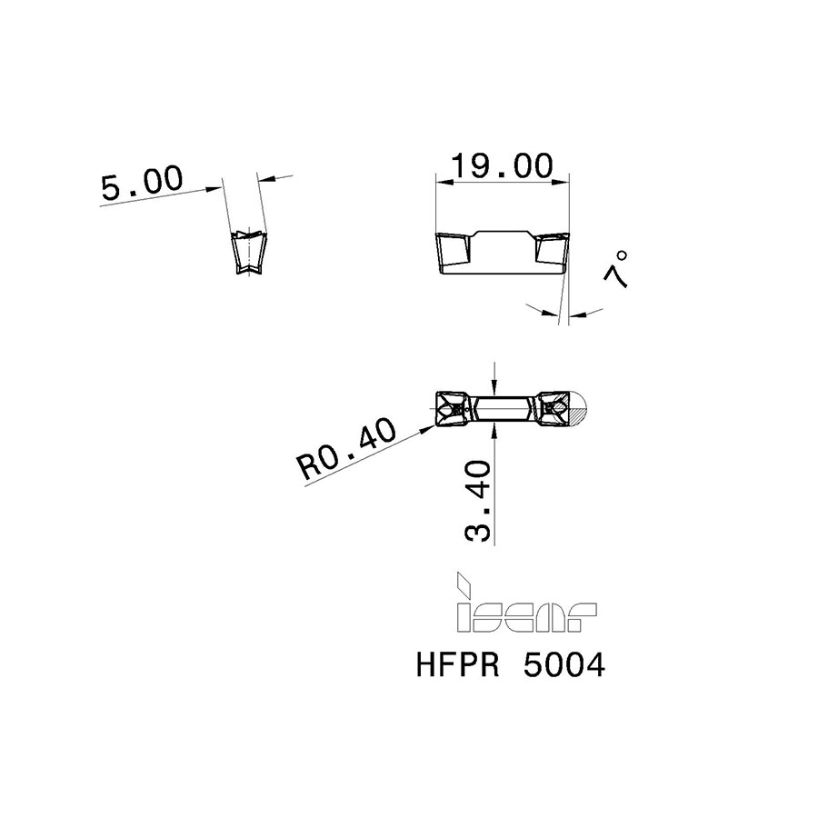 HFPL 5004 IC20 отрезная, канавочная пластина - фотография 2 Фото 2: HFPL 5004 IC20 отрезная, канавочная пластина