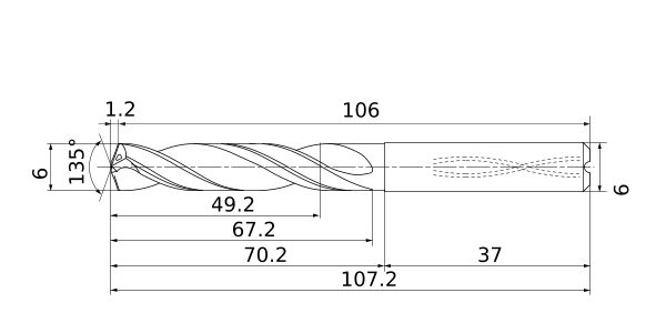 Фото 4: MPS1-0600-L8C DP1021 сверло твердосплавное под СОЖ 