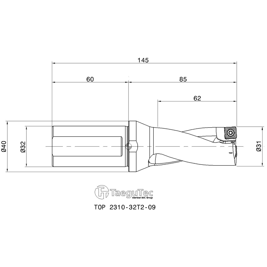 tor 2310-32t2-09 схема сверла со сменными пластинами с размерами