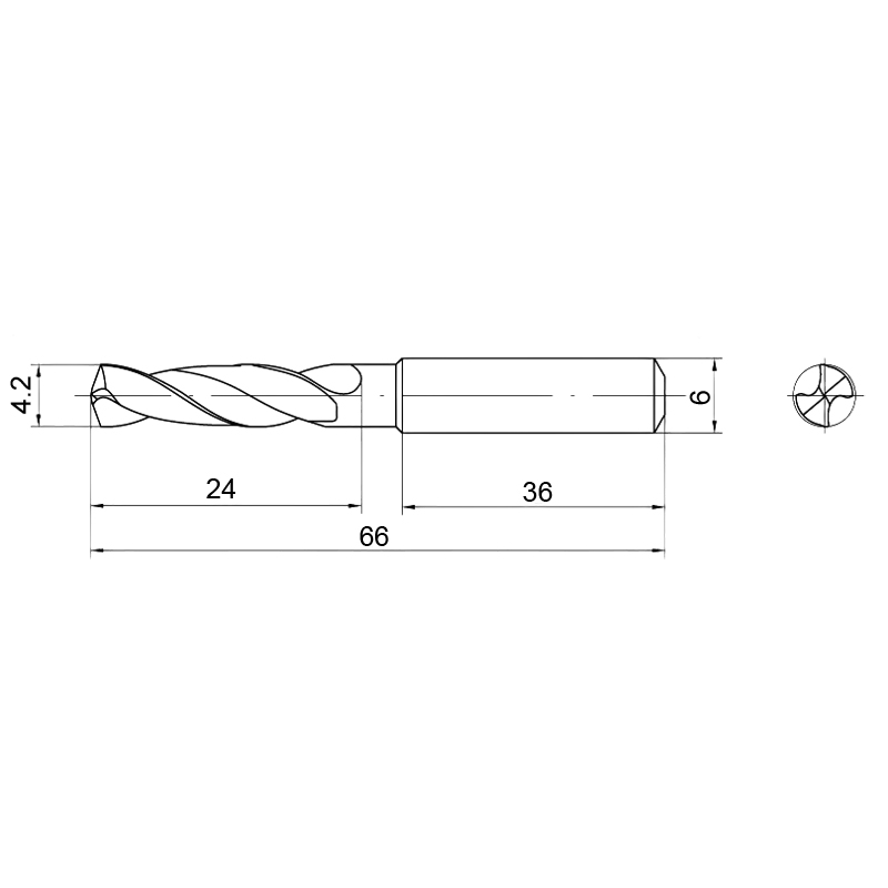Фото 2: 4.3мм твердосплавное 3D без подвода СОЖ. SP-X800030430 VHM cверло (z)