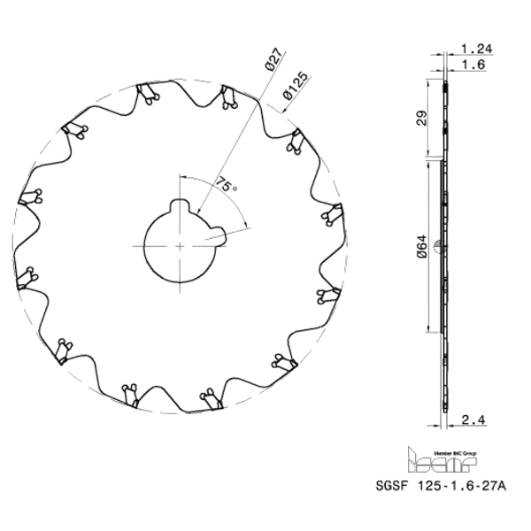 Фото 2: SGSF 125-1.6-27A фреза со сменными пластинами