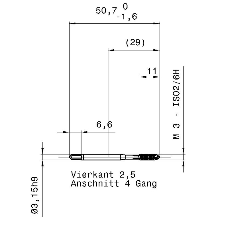 4034 3.000 m3х0,5 схема с размерами метчик машинный m