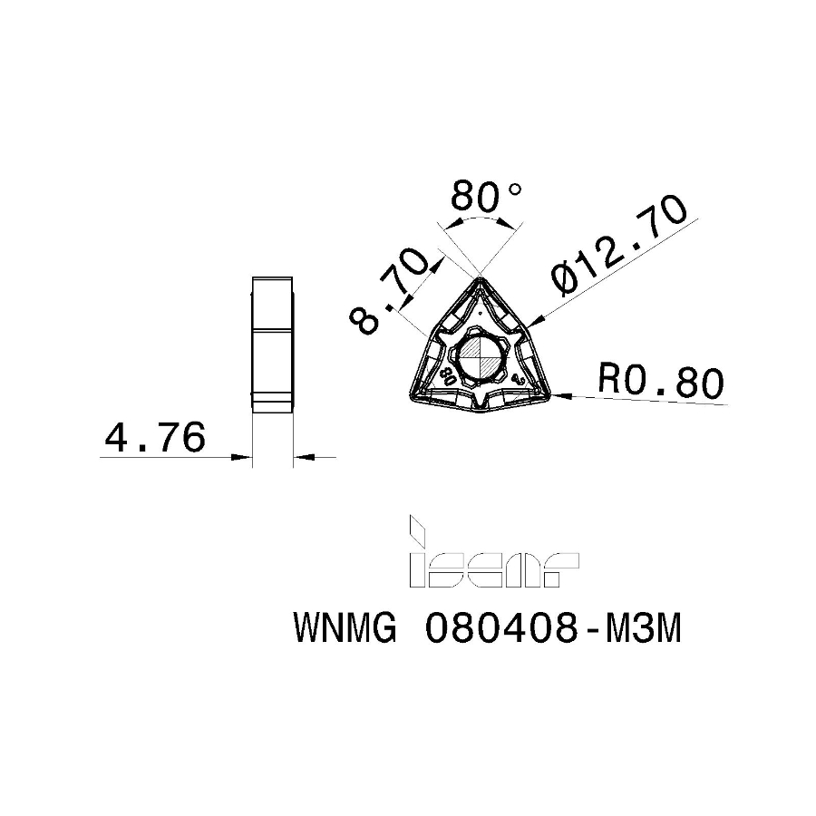 Фото 2: WNMG 080408 M3M IC6025 пластина для точения