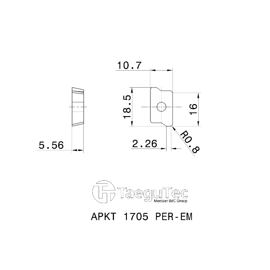 Фото 2: APKT 1705PER EM TT6080 пластина для фрез