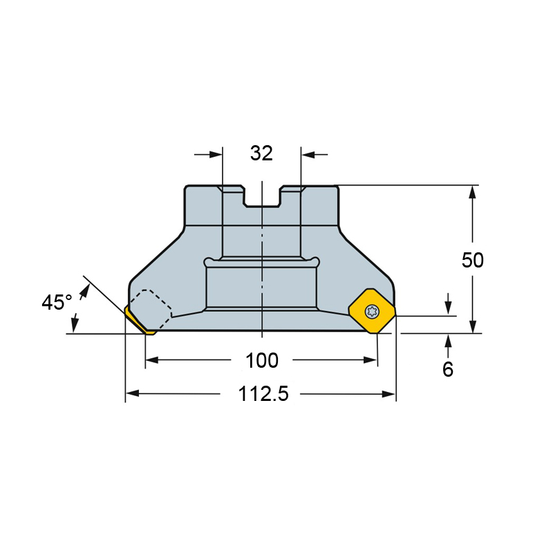 Фото 2: R245-100Q32-12M фреза торцевая насадная