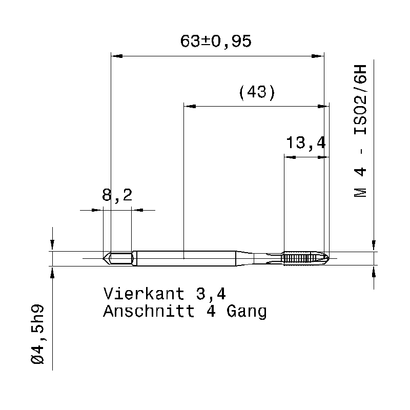 Фото 2: Метчик машинный M4x0.7 1914 4.000