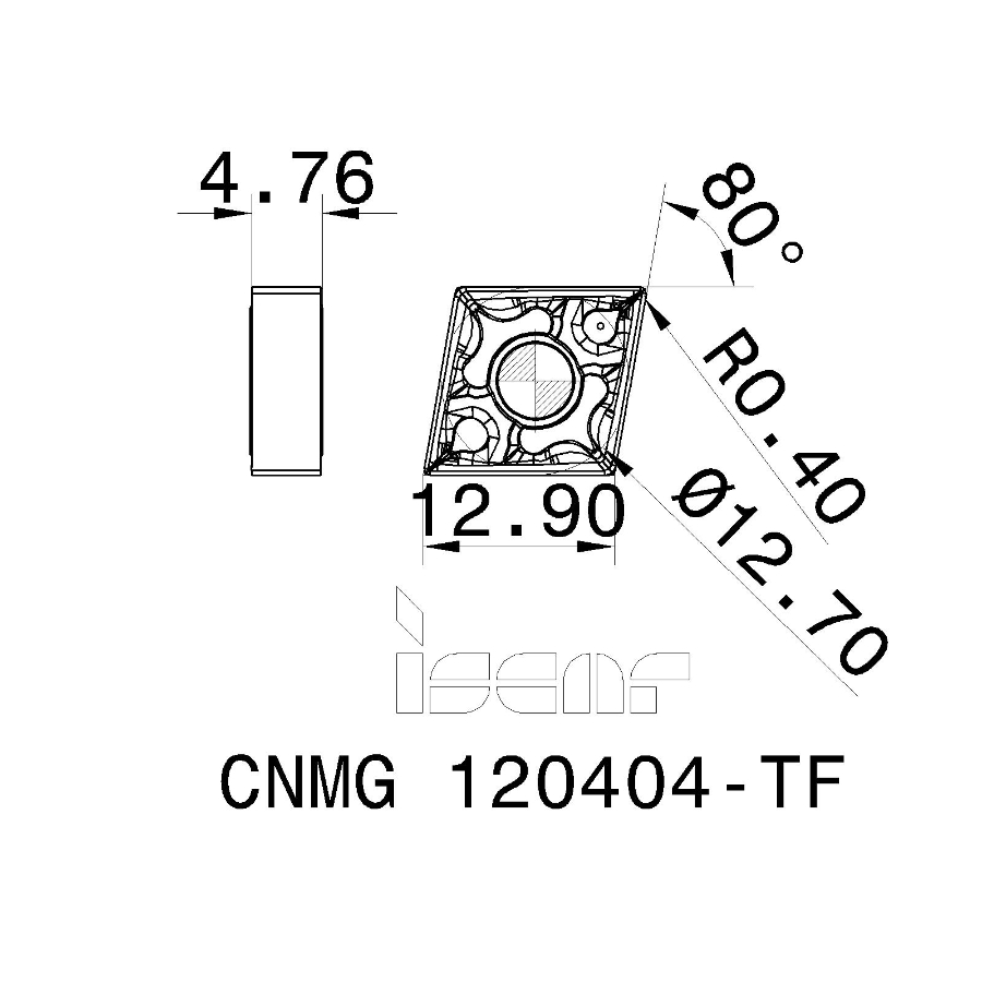 Фото 2: CNMG 120404 TF IC8250 пластина для точения