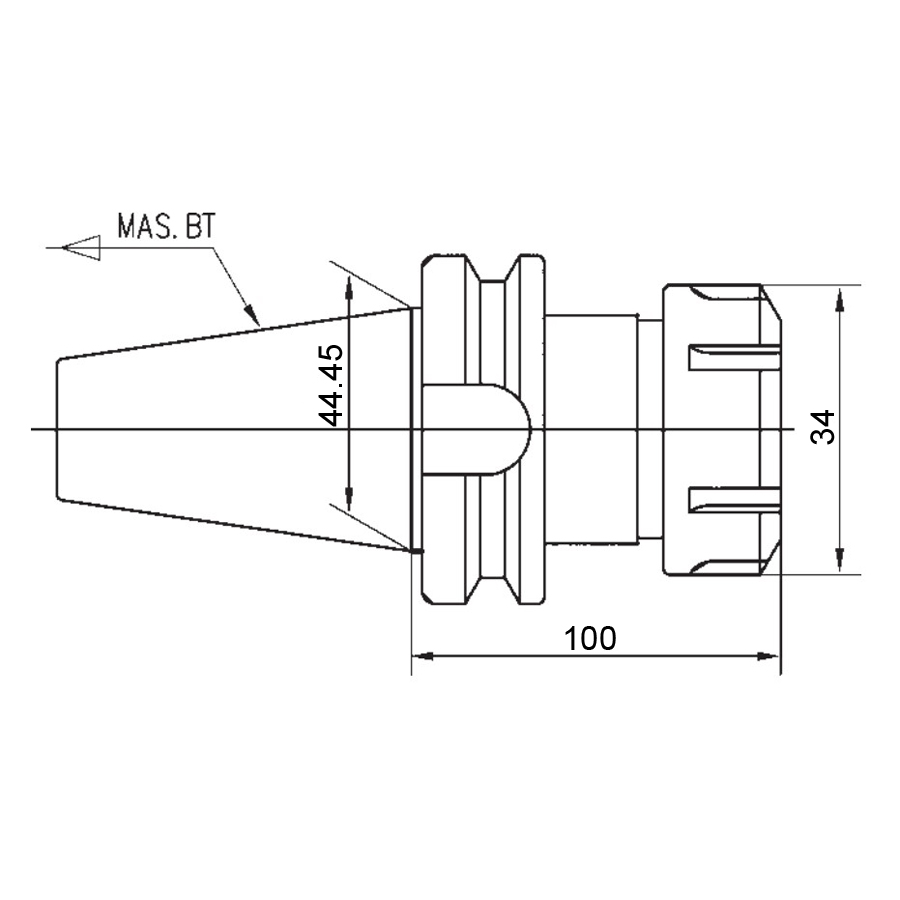 Патрон цанговый BT40-ER20-100 Zegyo - фотография 3 Фото 3: Патрон цанговый BT40-ER20-100 Zegyo