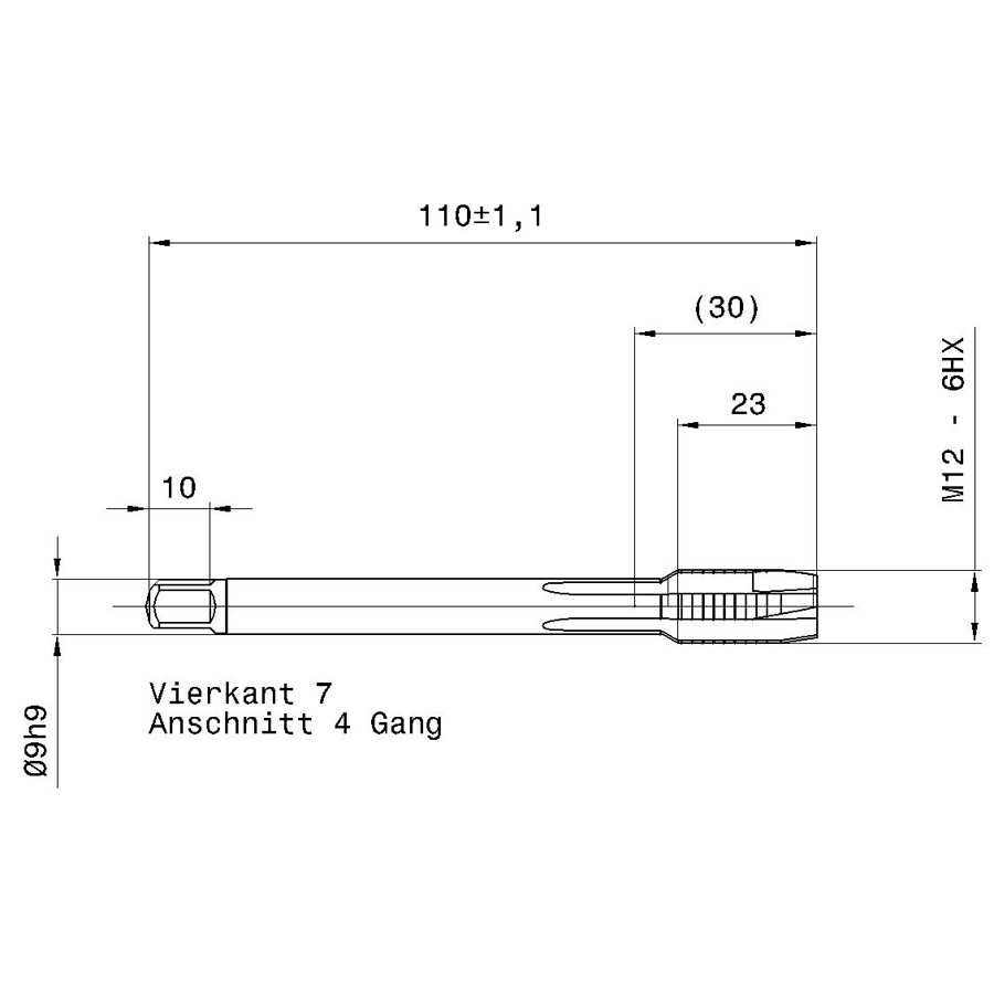 4218 12.000 m12 схема с размерами метчик машинный m
