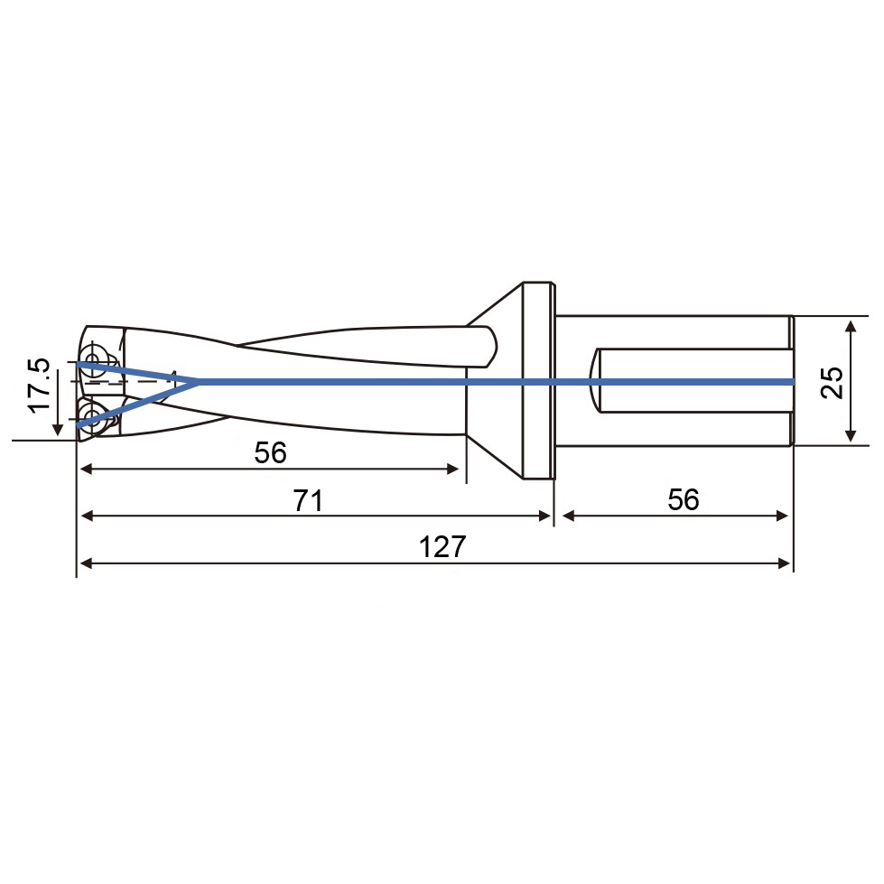 Фото 2: 17.5мм KCD175-3D-S25-WC03(H13) cверло корпусное (z)