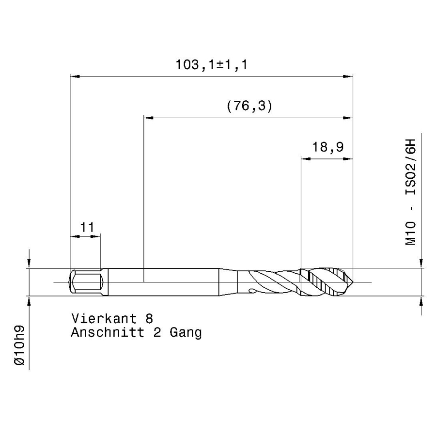 5737 10.000 схема метчика машинного m с размерами