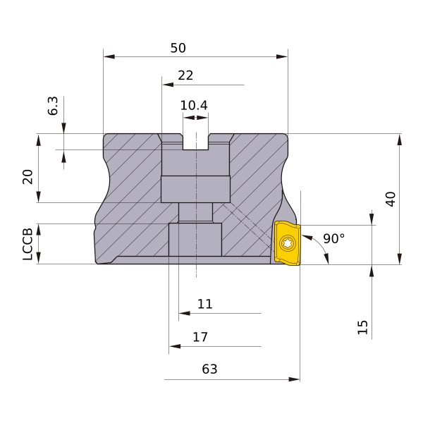 Фото 2: APX4000-063A06RA фреза торцевая насадная