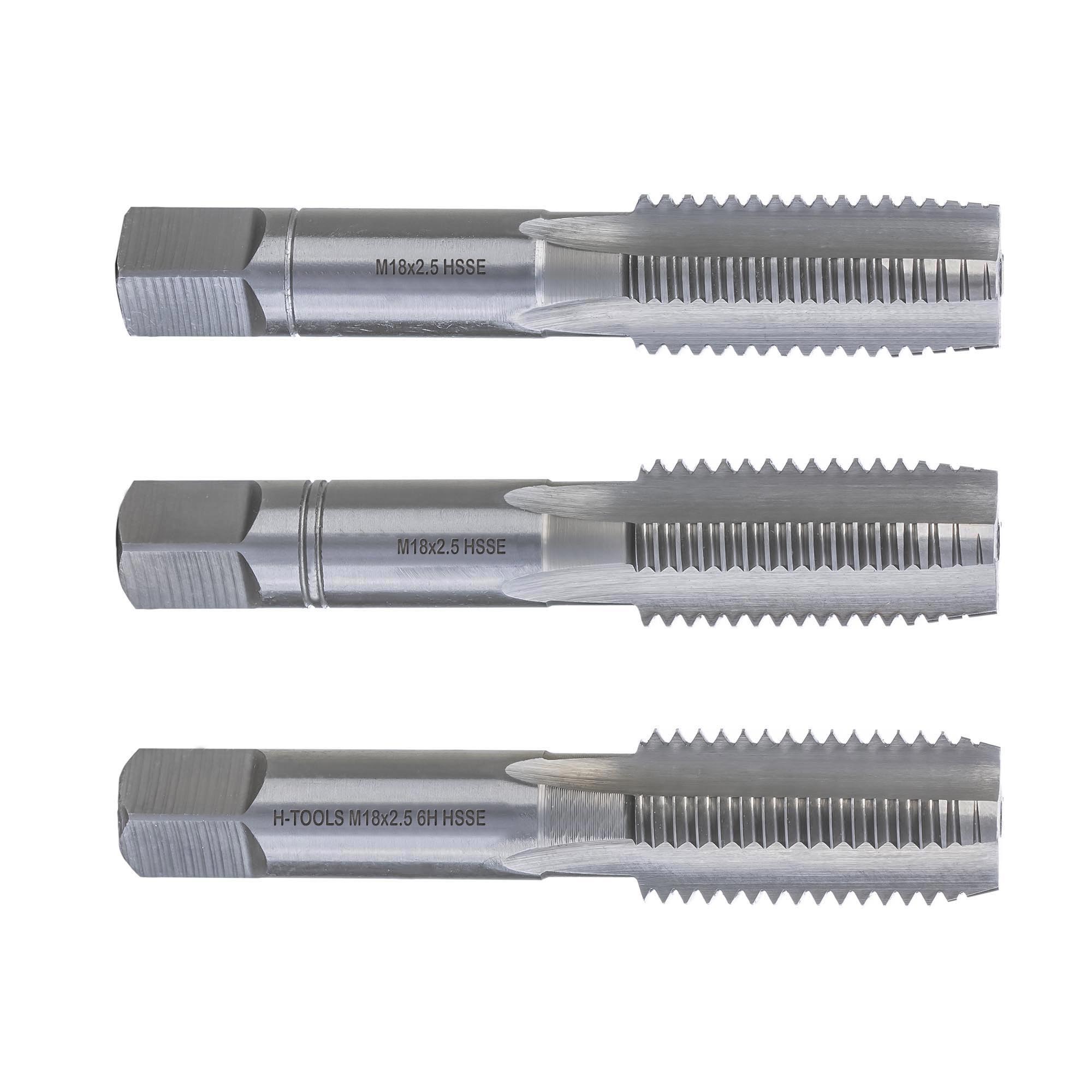 М18х2.5 DIN352 HSS-E 6h 95мм a=11 набор метчиков 3 шт Qtool - фотография 1 Фото 1: М18х2.5 DIN352 HSS-E 6h 95мм a=11 набор метчиков 3 шт Qtool