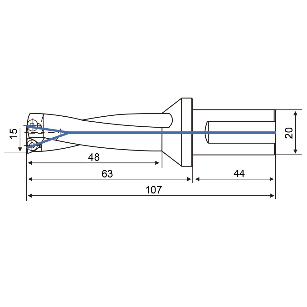 Фото 2: 15.0мм C20-3D15-48WC03 cверло корпусное (z)