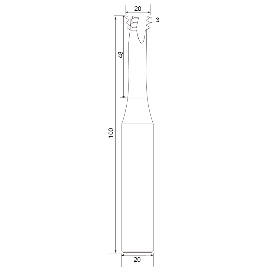 Фото 2: SM27х3.0хD20 резьбофреза цельная твердосплавная трехвитковая Geefun