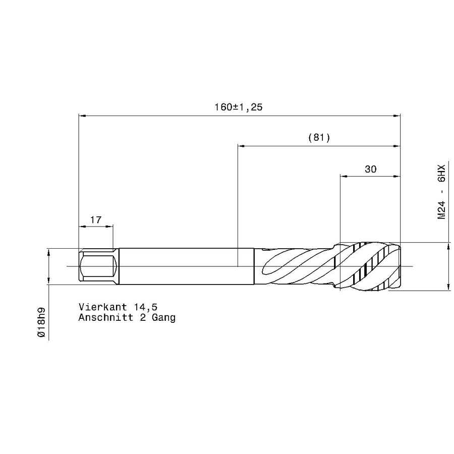 4629 24.000 m24 схема метчика машинного m с размерами