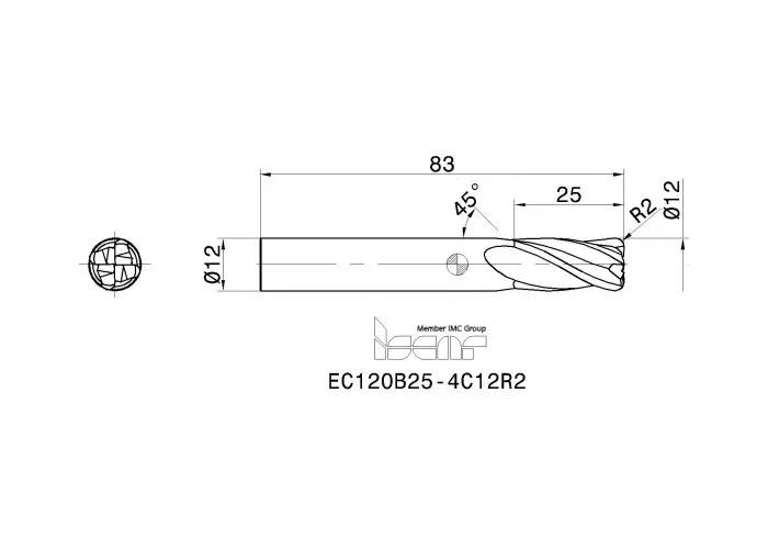 Фото 2: EC120B25-4C12R2 фреза