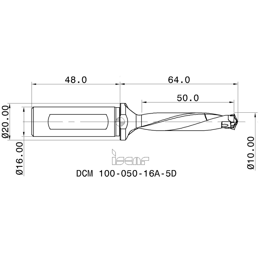 dcm 100-050-16a-5d схема корпуса сверла для пластин с размерами