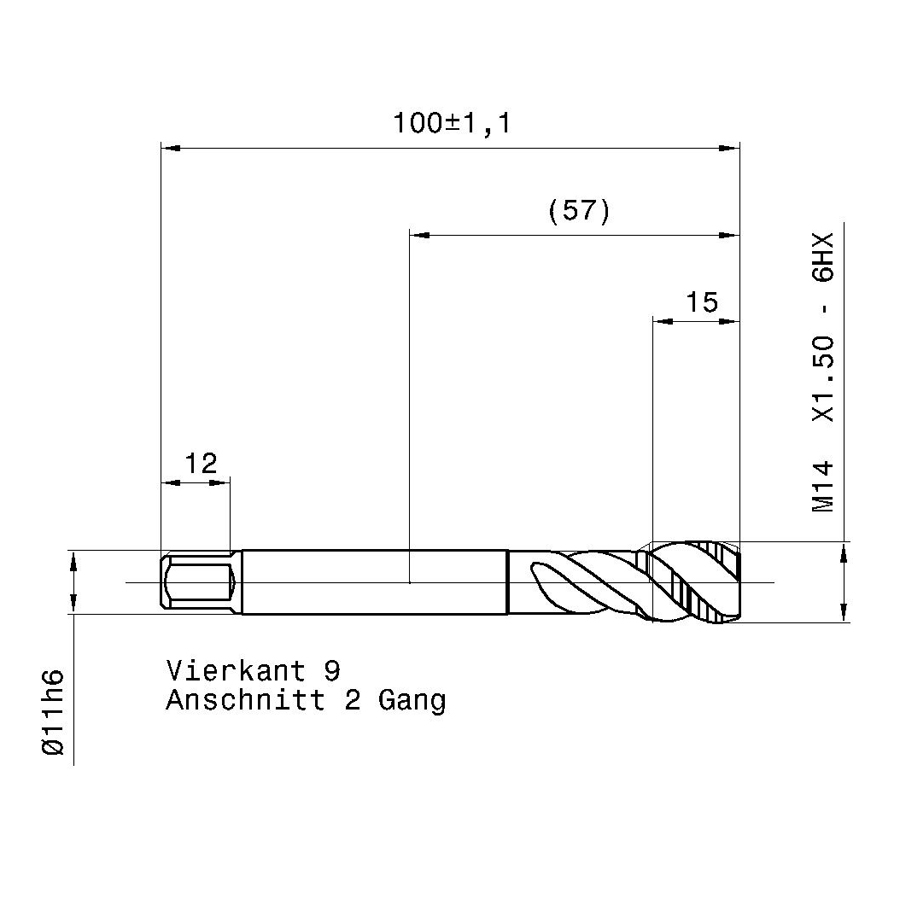4635 14.007 m14х1,5 схема метчика машинного m с размерами