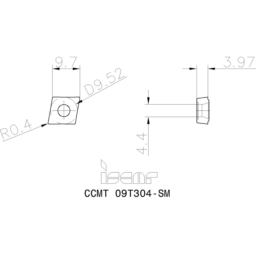 Фото 2: CCMT 09T304 SM IC807 пластина для точения