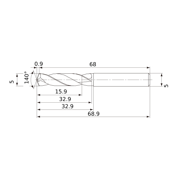 mve0500x03s050 dp1020 схема твердосплавного сверла с размерами