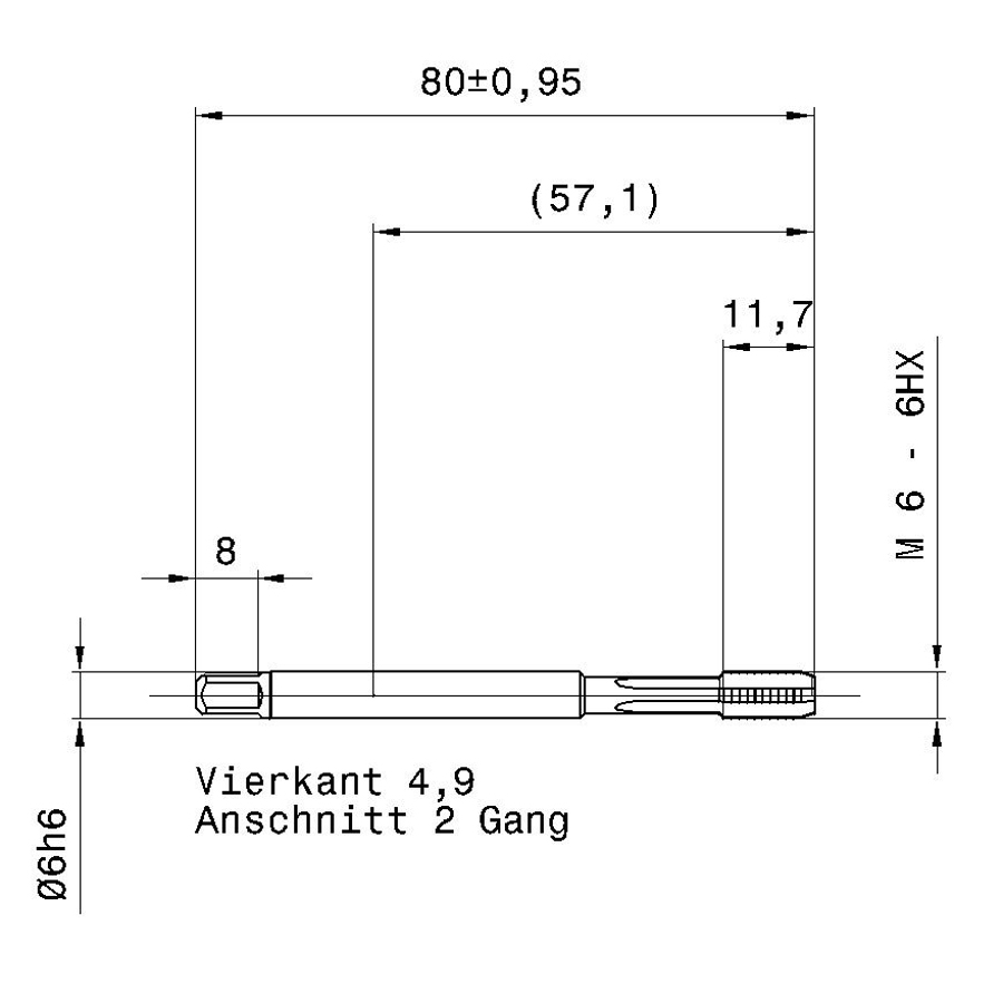 5593 6.000 m6 схема метчика машинного m с размерами