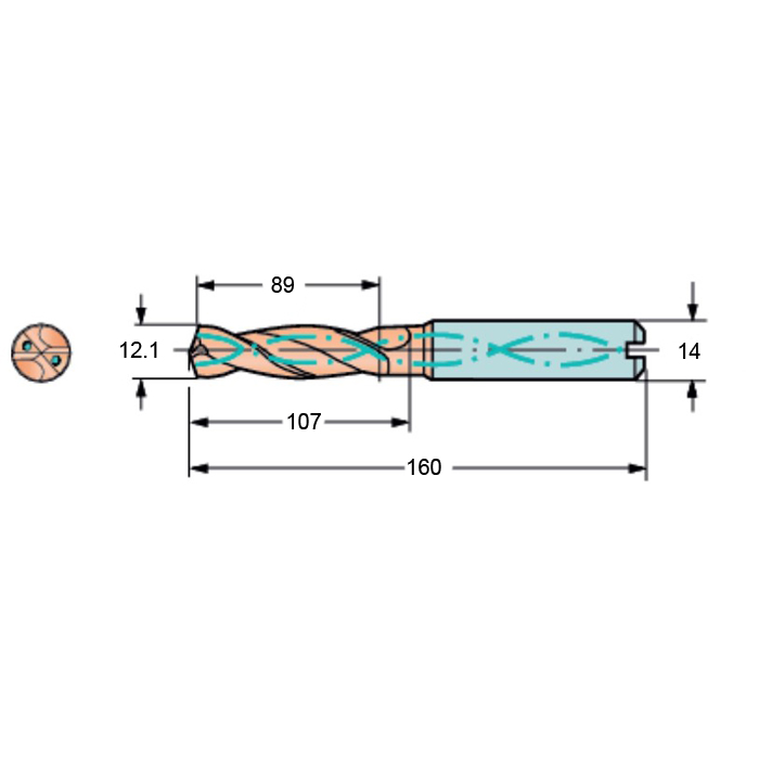 Фото 2: R840-1210-70-A1A 1220 сверло твердосплавное под СОЖ 