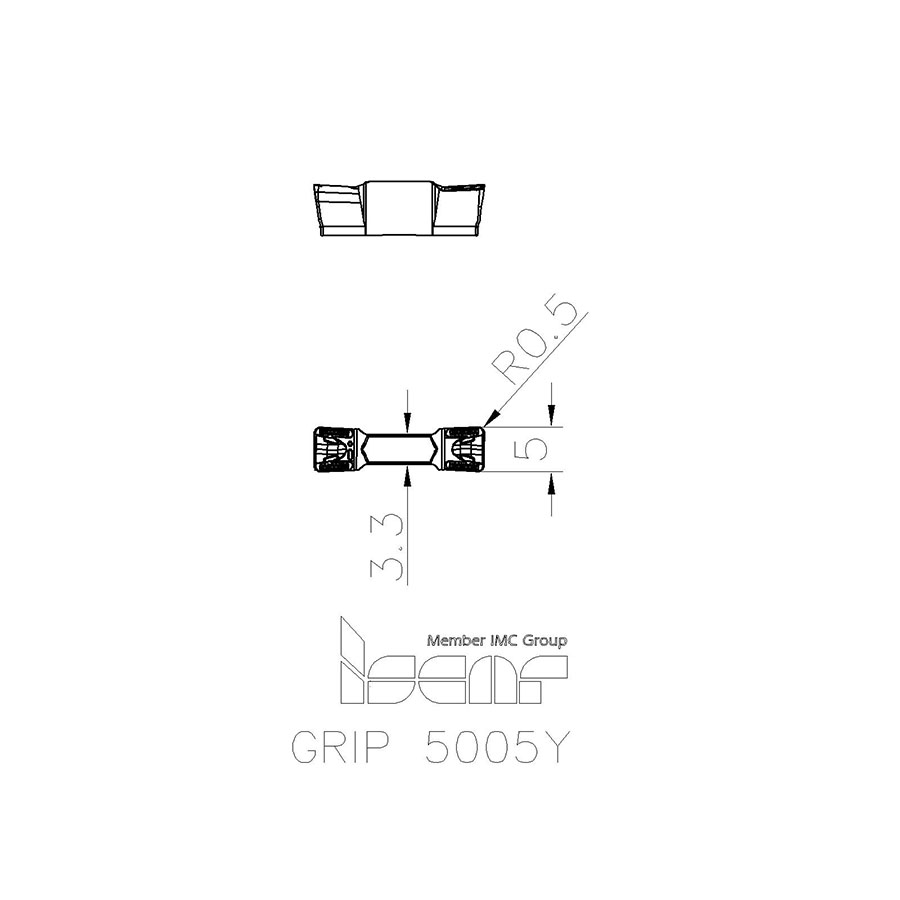 GRIP 5005Y IC830 отрезная, канавочная пластина - фотография 2 Фото 2: GRIP 5005Y IC830 отрезная, канавочная пластина