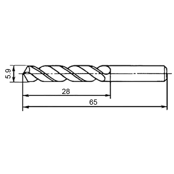Фото 2: 5.9х28х65мм cверло цельное твердосплавное (pz)