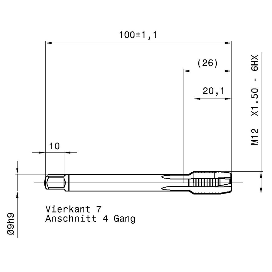 4219 12.007 m12х1,5 схема с размерами метчик машинный m