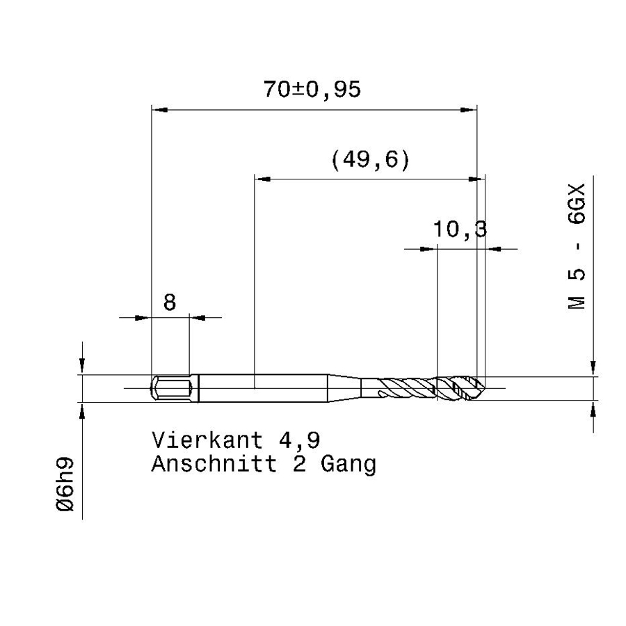 4625 5.000 m5 схема метчика машинного m с размерами