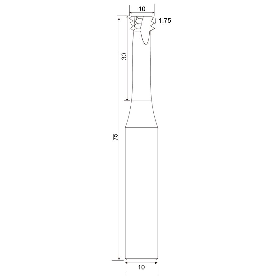 Фото 2: SM12х1.75хD10 резьбофреза цельная твердосплавная трехвитковая Geefun